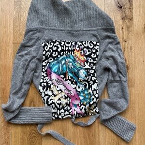 Y2K ed hardy cropped cardigan